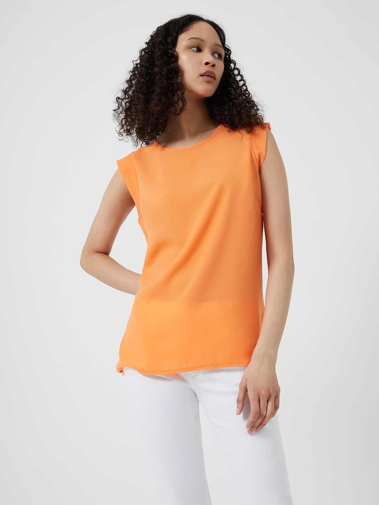 French Connection Crepe Light Capped Sleeve Top New In 4 French Connection Crepe Light Capped Sleeve Top New In