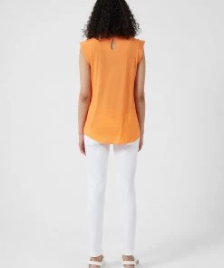 French Connection Crepe Light Capped Sleeve Top New In 12 French Connection Crepe Light Capped Sleeve Top New In