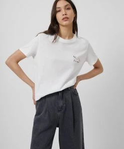 French Connection Sale Bon Voyage Embroidered Boyfit T-Shirt