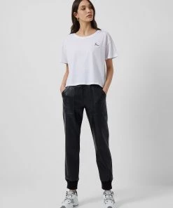 French Connection Femme Embroidered Cropped T-Shirt