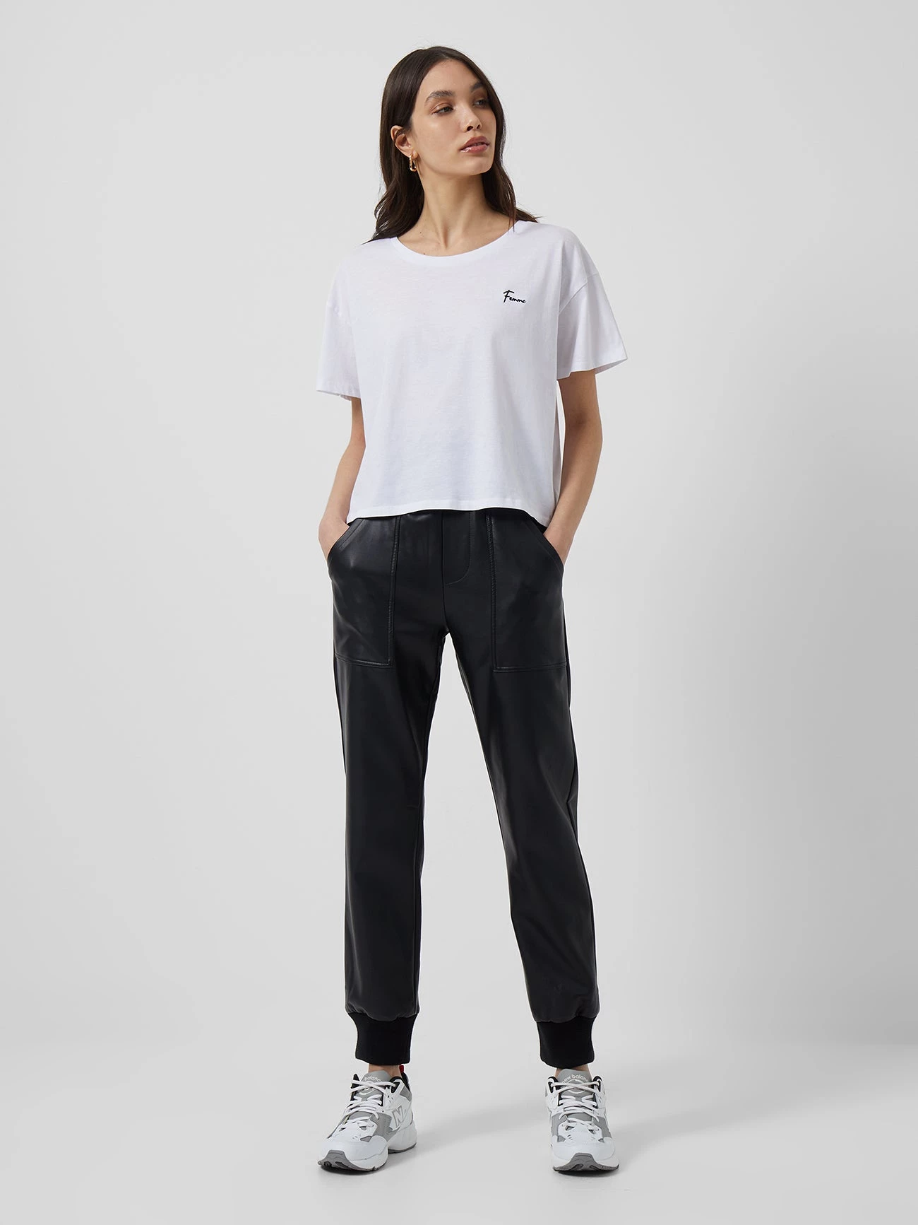 French Connection Femme Embroidered Cropped T-Shirt 4 French Connection Femme Embroidered Cropped T-Shirt