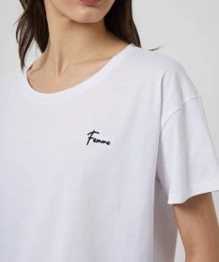 French Connection Femme Embroidered Cropped T-Shirt 8 French Connection Femme Embroidered Cropped T-Shirt