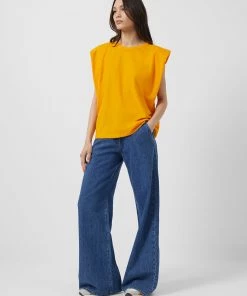 French Connection Shoulder Pad Jersey Tank Top