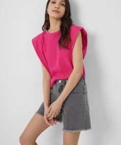 French Connection Shoulder Pad Jersey Tank Top