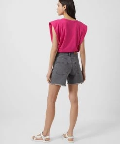 French Connection Shoulder Pad Jersey Tank Top