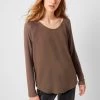 French Connection Polly Plains Long Sleeve Top Tops