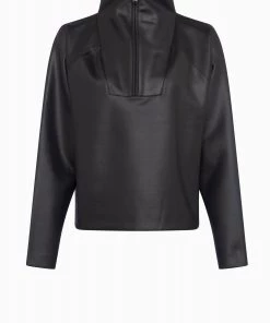French Connection Maka Leather Look Jersey Top Sale 11 French Connection Maka Leather Look Jersey Top Sale