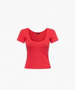 French Connection Tops Tommy Rib Solid Top