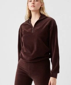 French Connection Sale Shula Cord Jersey Half-Zip Sweatshirt