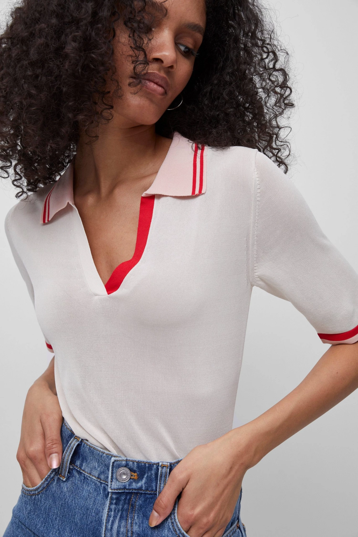 French Connection Sale Livia Knit Polo Top 3 French Connection Sale Livia Knit Polo Top