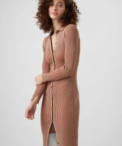 French Connection Mari Pleated Cardigan Midi Dress
