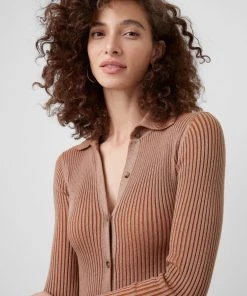 French Connection Mari Pleated Cardigan Midi Dress