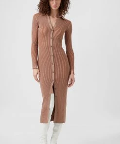 French Connection Mari Pleated Cardigan Midi Dress