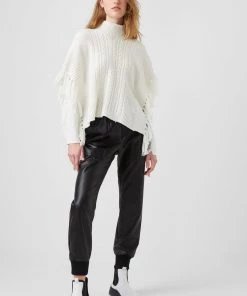 French Connection Lacey Fringed Roll Neck Jumper