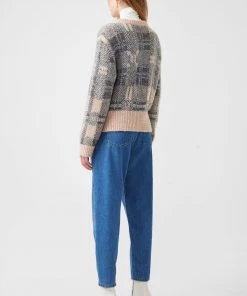 French Connection Olive Check Jumper Last Chance To Buy