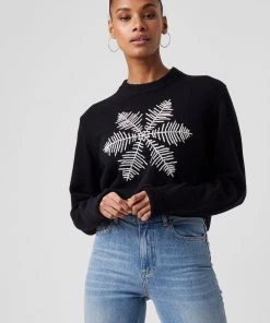 French Connection Sale Muri Snowflake Embroidered Jumper
