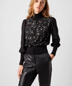 French Connection Macey Star Embroidered Jumper