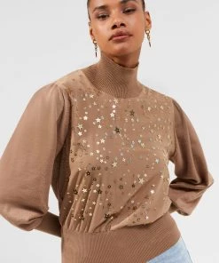 French Connection Macey Star Embroidered Jumper Sale