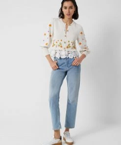 French Connection Kaitlyn Organic Floral Embroidery Cardigan Jumpers & Cardigans