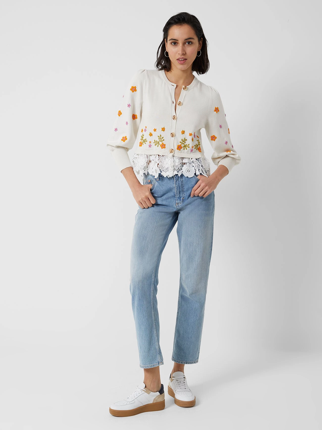 French Connection Kaitlyn Organic Floral Embroidery Cardigan Jumpers & Cardigans 4 French Connection Kaitlyn Organic Floral Embroidery Cardigan Jumpers & Cardigans