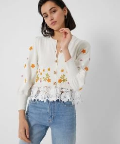 French Connection Kaitlyn Organic Floral Embroidery Cardigan Jumpers & Cardigans 12 French Connection Kaitlyn Organic Floral Embroidery Cardigan Jumpers & Cardigans