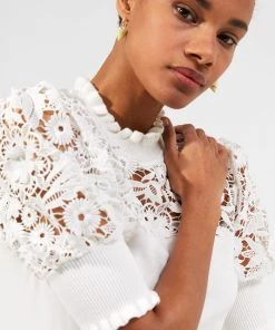 French Connection Leah Lace Mix Jumper