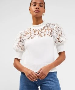 French Connection Leah Lace Mix Jumper