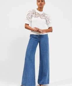 French Connection Leah Lace Mix Jumper