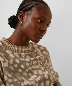 French Connection Eva Knit Printed Top Tops