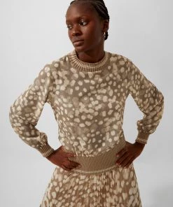 French Connection Eva Knit Printed Top Tops
