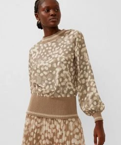 French Connection Eva Knit Printed Top Tops