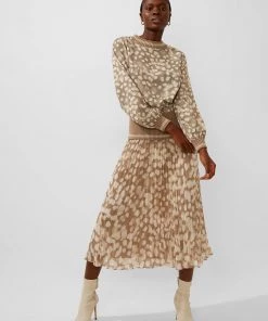 French Connection Eva Knit Printed Top Tops