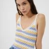 French Connection Nora Stripe Crochet Vest Top