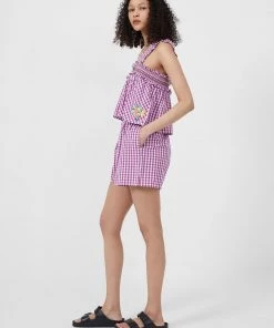 French Connection New In Adalhia Organic Gingham Smock Shorts