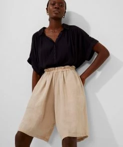 French Connection New In Ahia Cotton-Linen Shorts