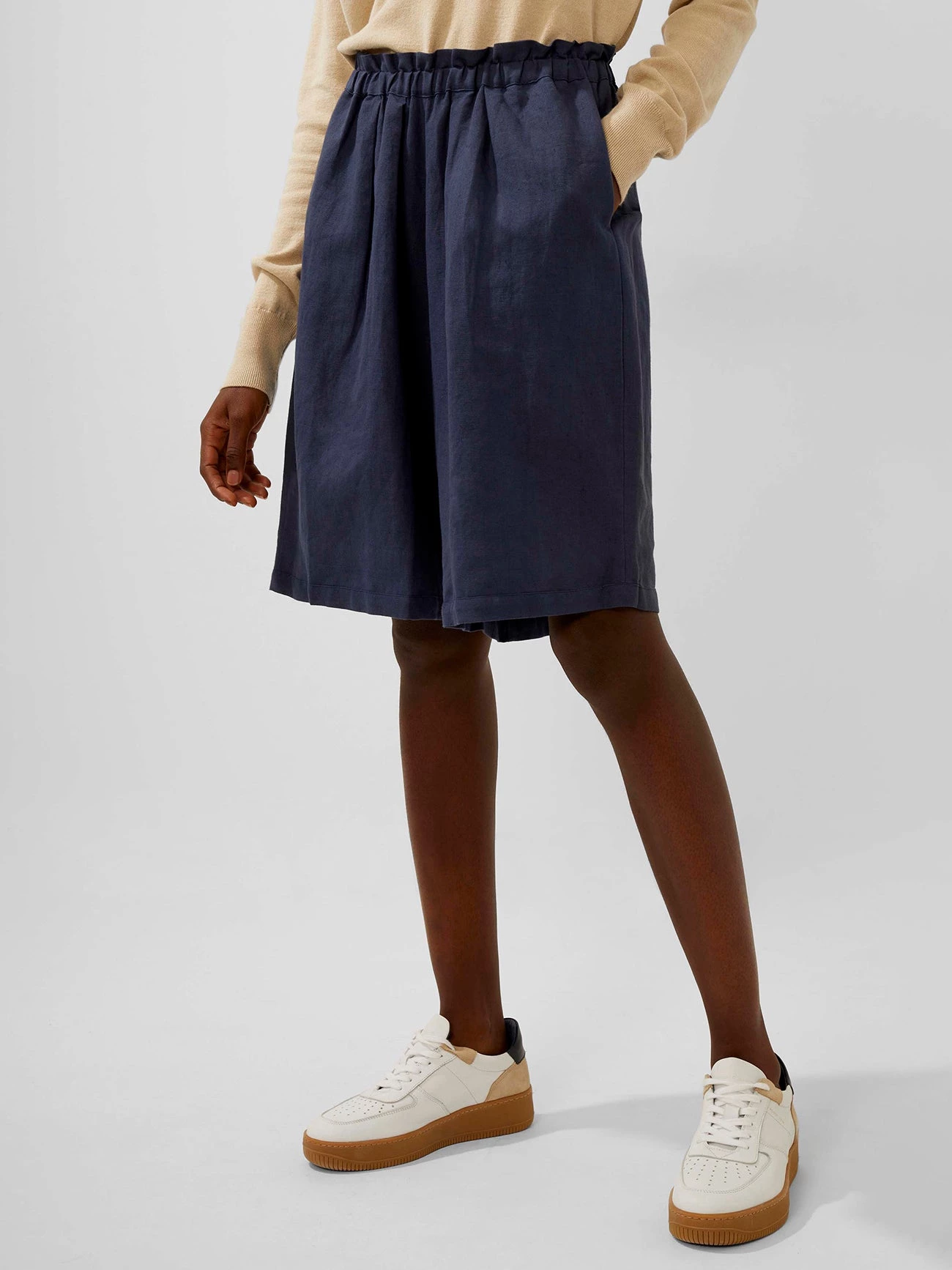 French Connection Ahia Cotton-Linen Shorts New In 3 French Connection Ahia Cotton-Linen Shorts New In