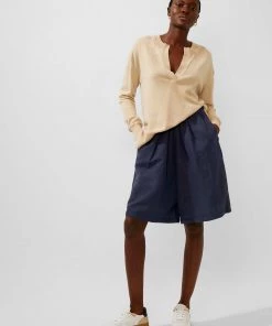 French Connection Ahia Cotton-Linen Shorts New In