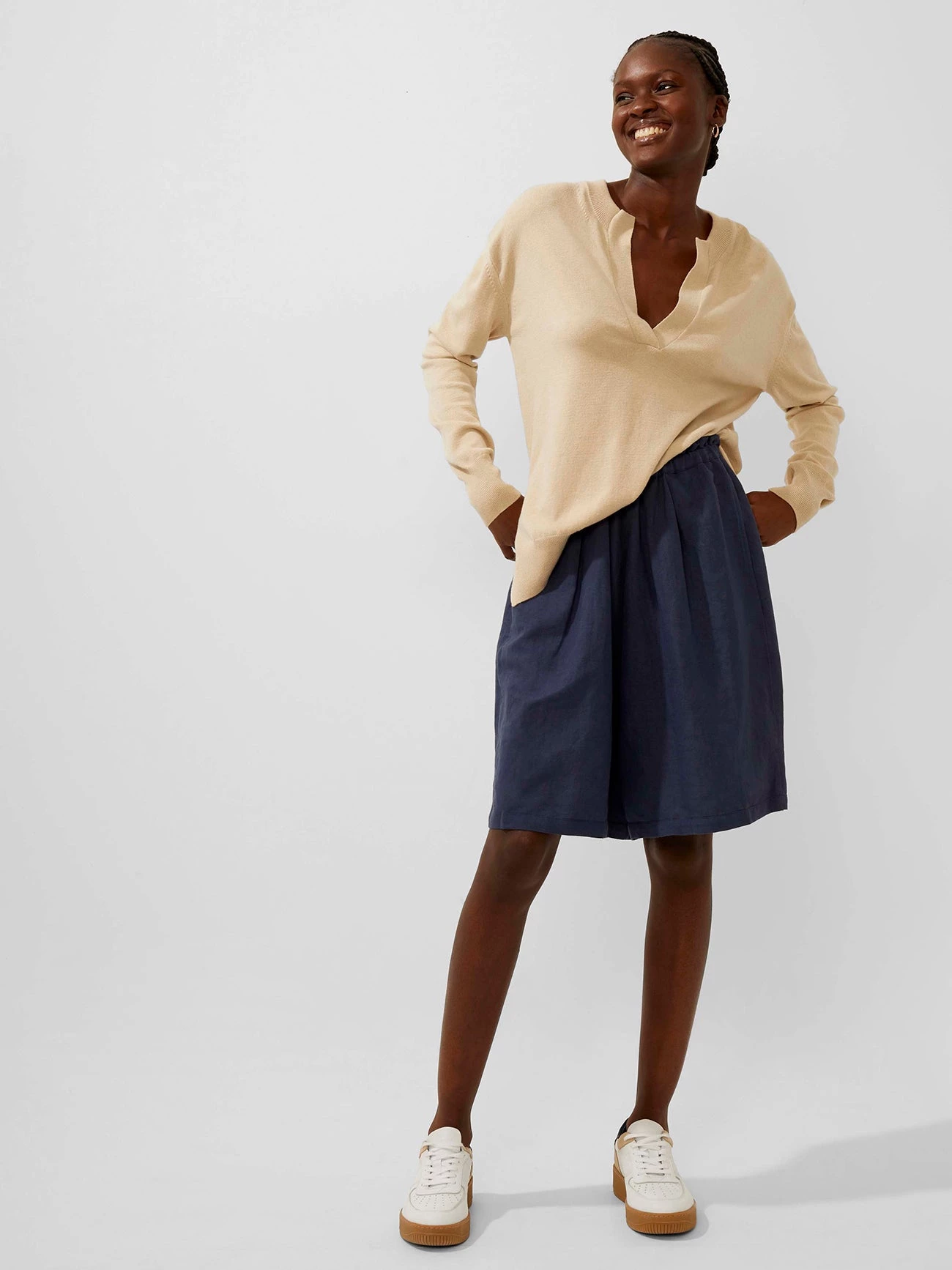 French Connection Ahia Cotton-Linen Shorts New In 6 French Connection Ahia Cotton-Linen Shorts New In