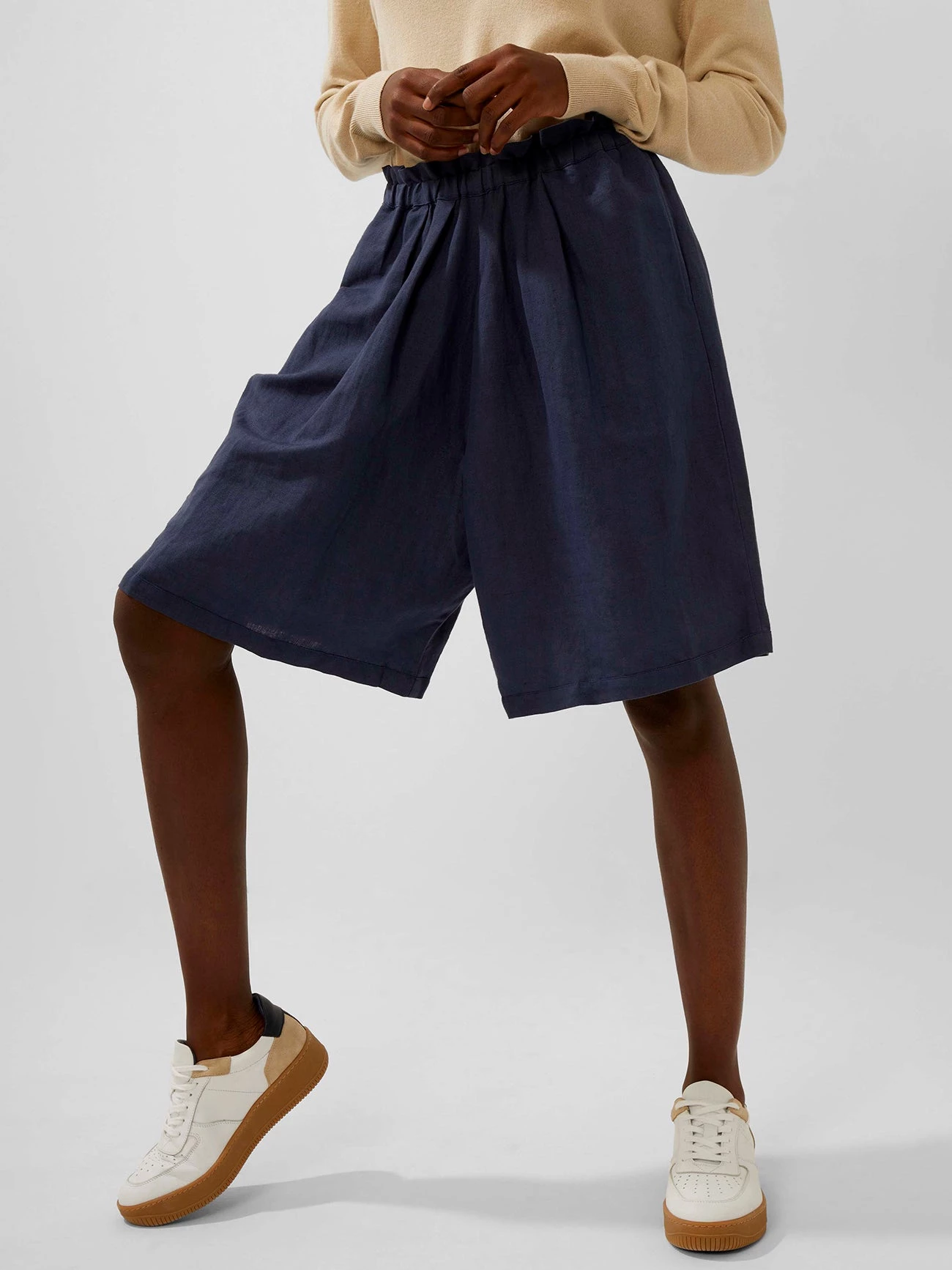 French Connection Ahia Cotton-Linen Shorts New In 5 French Connection Ahia Cotton-Linen Shorts New In