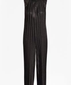 French Connection Last Chance To Buy Viola Metallic Jersey Plisse Jumpsuit