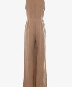 French Connection Ecre Linen Tie Waist Jumpsuit