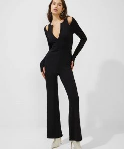 French Connection Safi Ribbed Jersey Jumpsuit