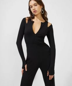 French Connection Safi Ribbed Jersey Jumpsuit