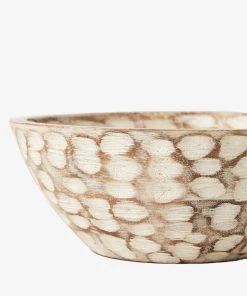 French Connection White Lily Wooden Bowl 9 French Connection White Lily Wooden Bowl