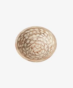 French Connection White Lily Wooden Bowl 10 French Connection White Lily Wooden Bowl