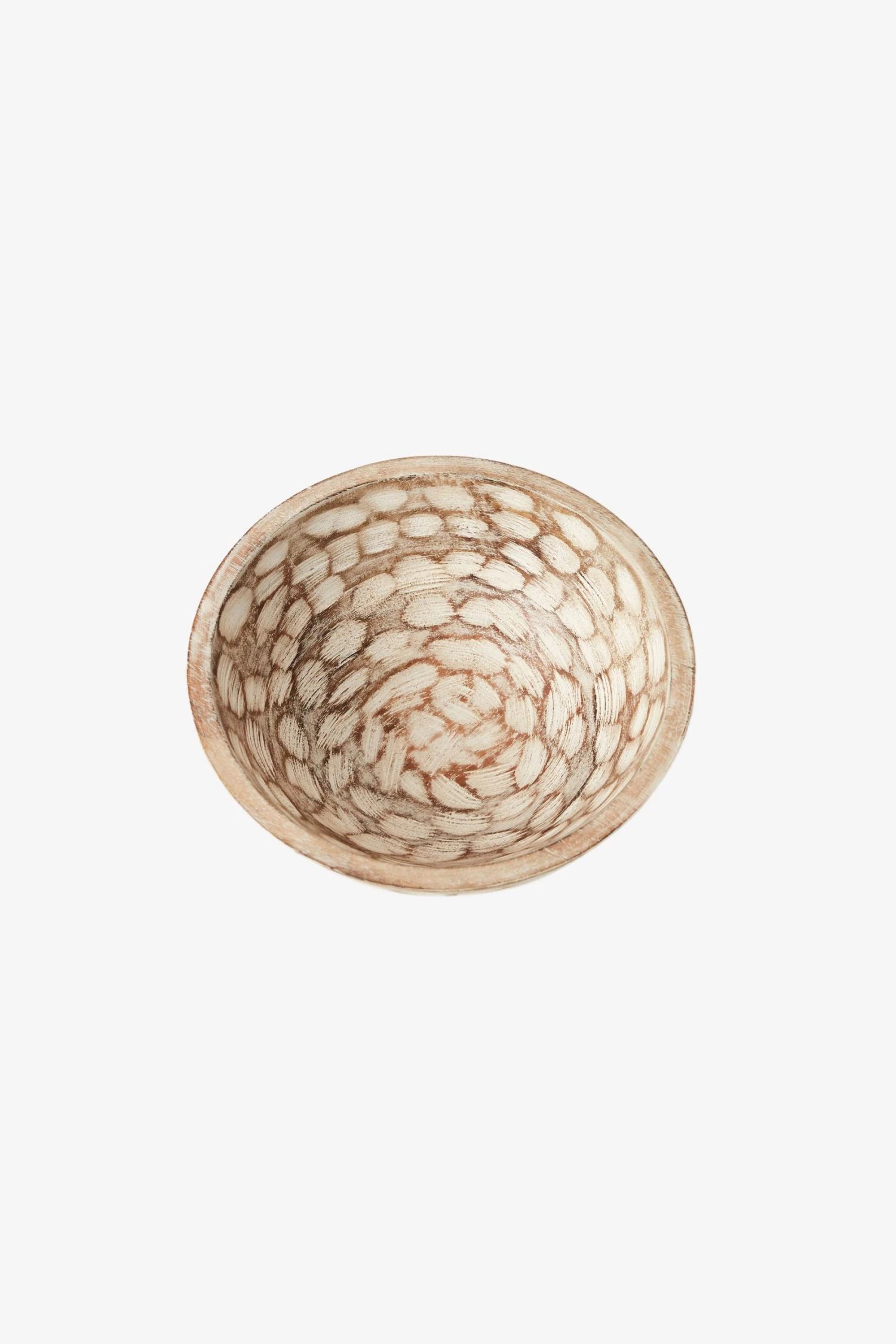 French Connection White Lily Wooden Bowl 6 French Connection White Lily Wooden Bowl