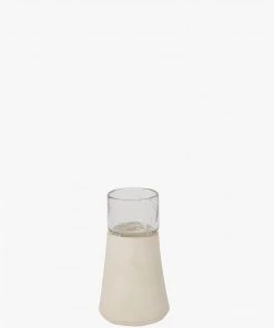 French Connection Small Sand Stoneware Candle Holder