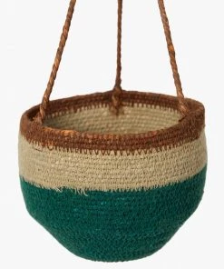 French Connection Small Green Hanging Basket New In