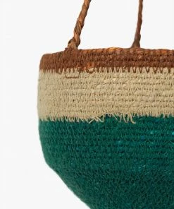 French Connection Small Green Hanging Basket New In