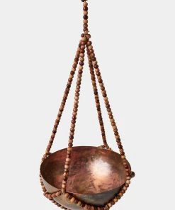 French Connection New In Beaded Bowl Hanging Planter 8 French Connection New In Beaded Bowl Hanging Planter